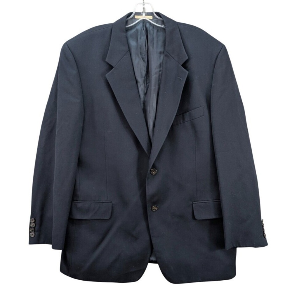 Joseph Abboud Wool Blazer Sport Coat Jacket Men's Size 44 Navy Blue Classic Fit - Picture 1 of 15